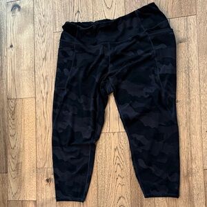 RBX Women's Black Camouflage Cropped Pants
